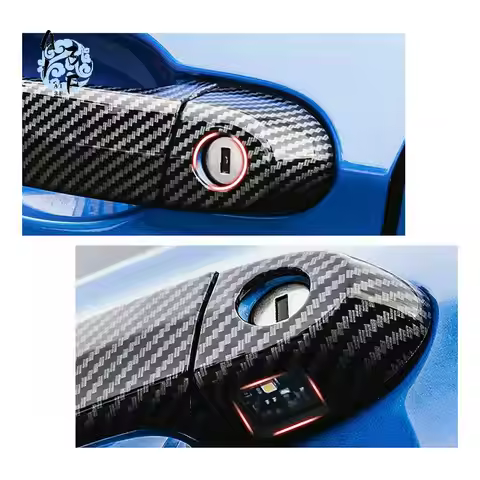 A13F-Carbon Fiber Outside Exterior Door Handle Cover Trim For -BMW 1 2 3 4 Series E87 E90 E91 E92 E9
