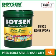 △﹍♟Boysen Color Series Permacoat Semi-Gloss Latex Bone Ivory B7525 Acrylic Latex Paint - 4L