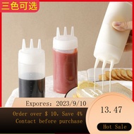 NEW Jam Squeeze Bottle Three-Hole Squeeze Jam Squeeze Bottle Commercial Juice Bottle Tomato Sauce Salad Seasoning Pot