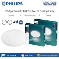 Philips Braid CL610 Tri-Color Ceiling Light with Remote Control | Tunable, Dimmable, Brightness Cont