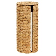 Standing Toilet Paper Holder Stand with Lid 3 Rolls Toilets Tissue Storage Water Hyacinth Design