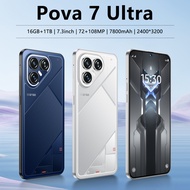 New Smartphone Murah Pova7 Pro 7.3-inch Big Screen | Large Memory 16GB RAM + 1TB ROM | 5G Handphone 