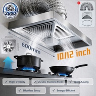 Kitchen Cooker Hood Stainless Steel Exhaust Fan High Suction Oil Fume Purifier Lampblack Ventilation