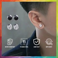 Franco Magnetic Diamond Gemstone Earrings Titanium Steel Anti-Rust Men Wanita Magnetic Earring