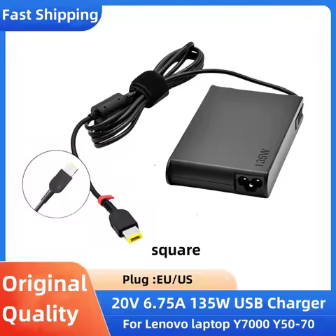 Laptop Adapter 135W 20V 6.75A USB Notebook Charger for Lenovo T440p Y50-70 R720 Y700 T540p P51 P52 S