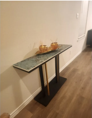 WISFOR 47 in โต๊ะยาว โต๊ะหินอ่อนท็อปเงา Narrow Long Console Table Entryway Table โต๊ะหินอ่อน จัดส่งท