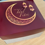 (3Pcs) Box Parcel Lebaran Idul Fitri Packaging Sponge Cake Lapis Legit Eid Mubarak Size 22x22x16 cm