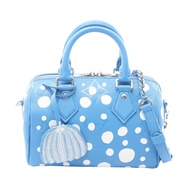 【二手】LOUIS VUITTON手提包，LOUIS VUITTON × 草間彌生 Speedy Bandoulière 20 Infinity Dot 2WAY M46425 藍/白皮革