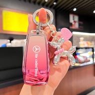 (250703)Key Cover Mercedes-Benz E300l Model 2024 C260l Car 180l/a200l Key Chain C200l/GLC260/GLA200
