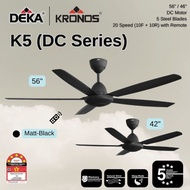 DEKA KRONOS K5 DC Motor Remote Control 56 / 46 inches Ceiling Fan 20 Speed (10F+10R)