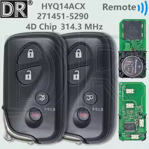 DR 314.3MHz HYQ14ACX 271451-5290 4D Chip Proximity Car Remote Key For Lexus LS460 LS600H GX460 RX350