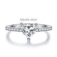 1ct Real Moissanite heart Proposal Diamond Ring S925 Sterling Silver Engagement Women Ring