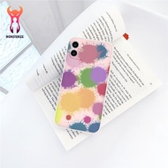 Soft case with square border and ink falls for iPhone 13 12 11 Pro Max SE 2020 X XR XS ip 8 7 6 - e6
