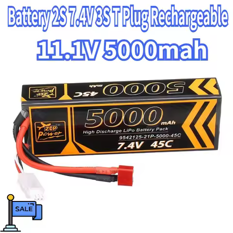 Battery 2S 7.4V 3S 11.1V 5000mah T Plug Rechargeable RC Lipo Battery Packs for RC FPV Drone Car Mons