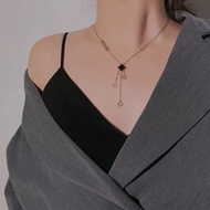 Kalung Bunga Semnggi Rantai Rose Gold Titanium Wanita Anti Karat Dan Luntur