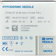 NIPRO NEEDLE 27G X 1/2" (0.40MM X 13MM TW. )