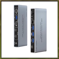 Two PC Share A Monitor/Keyboard Mouse USB-C+ UHD 2x1 KVM Switch USB-C/HD in to HD Out KVM Dual-In-On