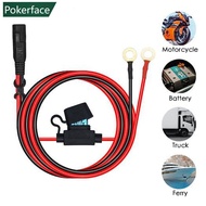 POKERFACE Motorcycle Quick Release SAE Cable With Fuse Terminal O Connector Battery Charger Extensio