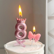 Bowknot candle cute creative dessert baking birthday cake candle decoration party insert candle S5TH