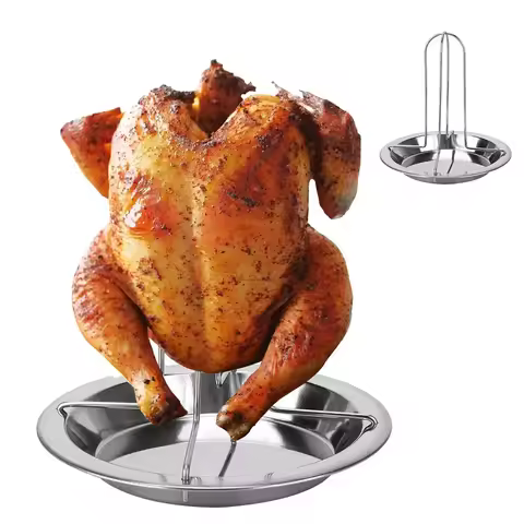 Carbon Steel Roasting Grill Stand Non-stick Chicken Roaster Rack for Kitchen Outdoor BBQ Grilled Chi