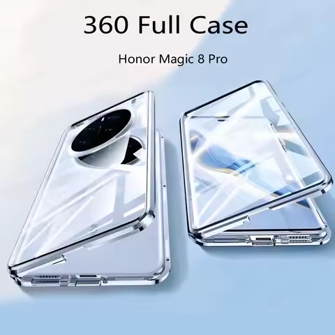 360° Double Sided Glass Magnetic Case For Honor Magic 8 Pro Metal Lens Protector For Honor Magic 8 M