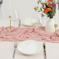 Nordic Style Table Runner Light Luxury High-End Bali Gauze Pleated Towel Wedding Table Decoration Si