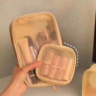 Transparent Mesh Toiletry Bag Travel Bag Makeup Storage Bag T9a1