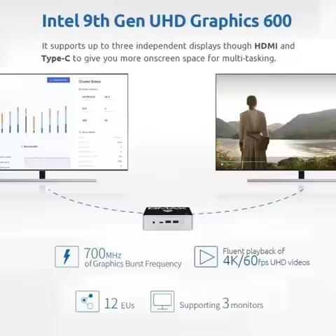 New Top Seller BMAX B2 Plus Windows10 Mini PC 8GB+256GB IntelCeleron J4125 RJ45 TF Card Mini All-in-