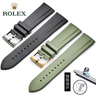 Rolex Rolex strap Daytona black blue green water ghost yacht Mingshi rubber silicone watch chain 20 22mm