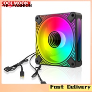 Yesfashion Store IN stock DM1 Cooler Fan ARGB PC CPU Silent Case Luminous Fan 4.72” Cooling PC Fans With Hydraulic Bearing Low Noise Computer RGB Case Fans Optional Wind Direction RGB Silent Cooler