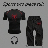 Men's Fashion Sports Set: Short Sleeve T-Shirt And Shorts, Suitable For Summer Workout Clothes Runni