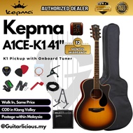 KEPMA A1CE 40 inch Grand Auditorium Semi Acoustic Guitar w K1 EQ ( A1CE-K1 /  A1C 40 / A1C-40 )
