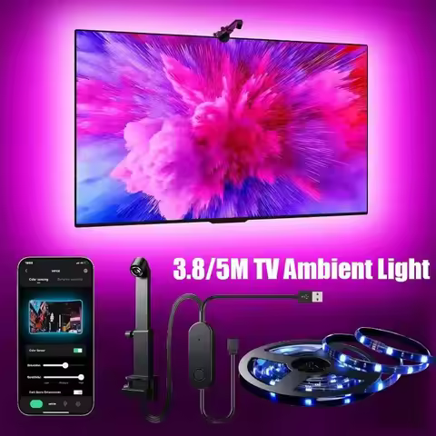 Led Tv Camera Lights 3.8M 5M 5V Usb Rgbic Smart Tv Led Backlight Strip Ambilight For Tv Color Synchr