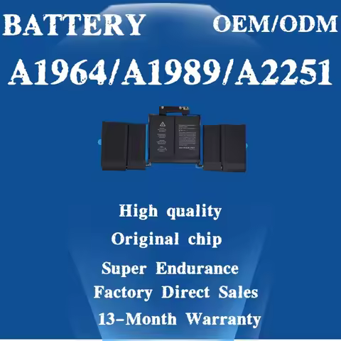 A1964 58Wh Laptop Battery for MacBook Pro 13 Inch A1989 (Mid 2018 2019) and A2251 (2020) EMC 3214 33