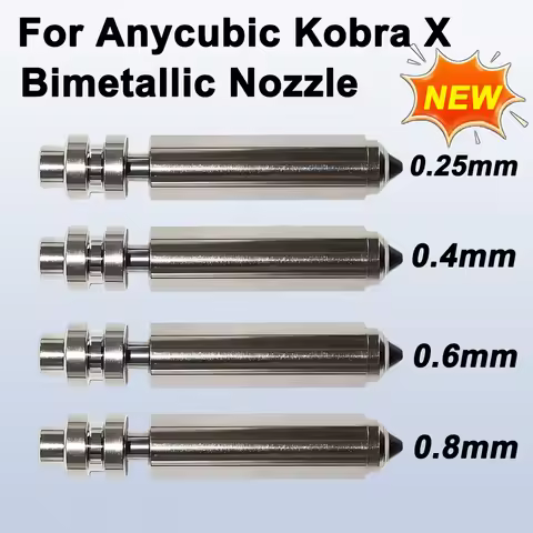 Bimetallic Nozzles For Anycubic Kobra X Combo Quick Swap Hotend Nozzle Hardened Steel 0.25/0.4/0.6/0