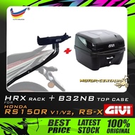 SET KOMBO KOTAK/BOX GIVI B32 B32NB TOP CASE + GIVI HONDA RS150R, RS150, RSX, RS-X HRX(S) (HRV) EXTREME HEAVY DUTY RACK