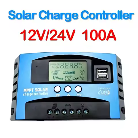 Solar Charge Controller MPPT 30A 50A 80A 100A LCD Display 12V 24V AUTO Dual USB Solar Charge And Dis