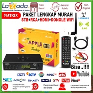 Receiver TV Set Top Box STB Matrix Apple Kuning HD DVB T2 Digital DVBT2 Antena UHF