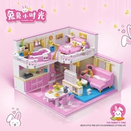 Girl Series Villa House Assembled Building Blocks Princess Castle Children Educational Girl Toys 6-1