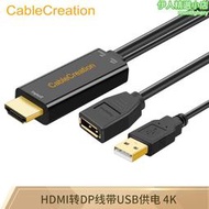 CABLE CREATION CD0513 hdmi轉dp線轉接頭帶供電 hdmi轉dp公對母