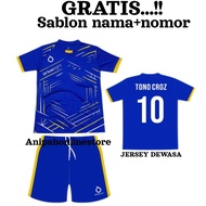 Promo / Free Sablon Nama Nomor Punggung Jersey Dewasa/ Baju Futsal