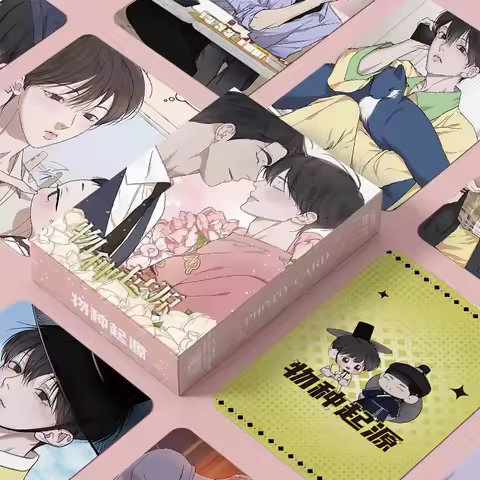 55 Pcs/Set Korean BL Manhwa The Origin of Species Laser Lomo Card Comic Characters 3 inches HD Photo