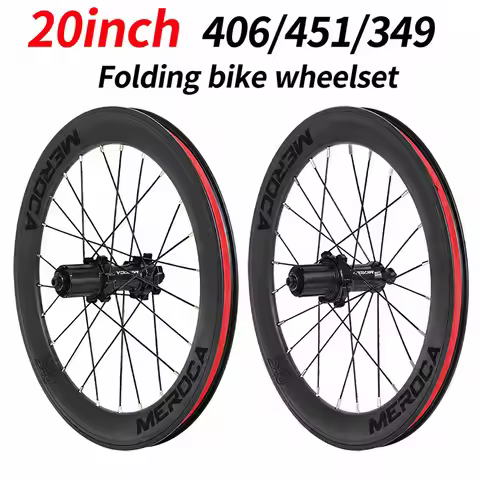 MEROCA 20 inch wheelset 406 451 349 40mm Rim Depth For Brompton Dahon folding BMX bike 24-hole rear 