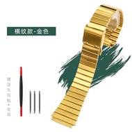 นาฬิกาทองคาสิโอ A158/A159/a168/a169/a500w la670w สายนาฬิกาสายนาฬิกาเหล็ก