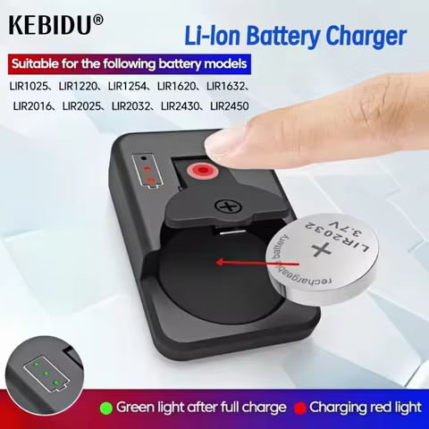 Portable Button Battery Charger Type-C 4.2V Lithium Rechargeable Coin Cell Battery Charger for LIR16