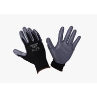 PROGUARD | BLACK NYLON SHELL GREY NITRILE COATED GLOVE | PG-N1501