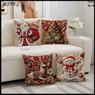ALENE Reindeer Christmas Day Pillowcase Short Plush Santa Claus Throw Pillow Cover  Xmas Tree Decora