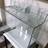 BEST set aquarium+top filter+tutup kaca 60x30x35
