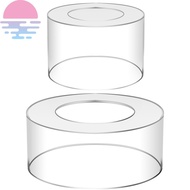 2 Pcs Acrylic Cake Stand Fillable Cake Risers 6/10 Inch Clear Cake Tier Stackable Cake Display Box with Lid Decorative Cake Display Stand Round Acrylic Riser Stand SHOPCYC7367
