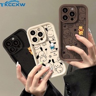 Couples Cute Pochacco Winnie Bear Shockproof Case Compatible For OPPO Reno 11F 5 5F 10 11 Pro A12 A12e A7 AX7 A5S AX5S AX5 A3S Cute Graffiti Angel Eyes Soft Cover